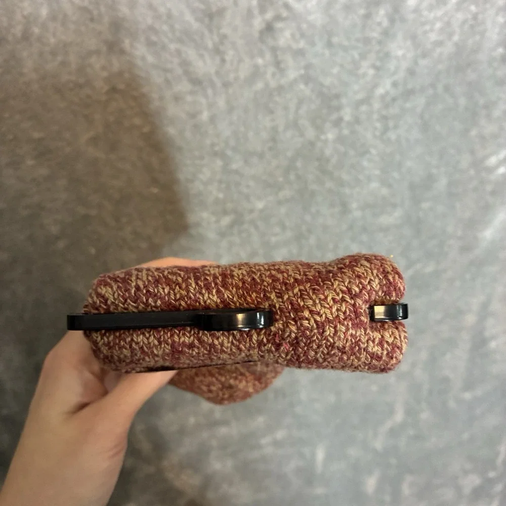 Vtg Birkenstock Classic Sock Marled Burgundy Tan Ribbed Knit Unisex W 5-10 M 5-8